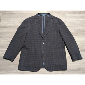 Paul Betenly Men's Blue Leomasters Unstructured Cotton Wool Knit Blazer Size 48R